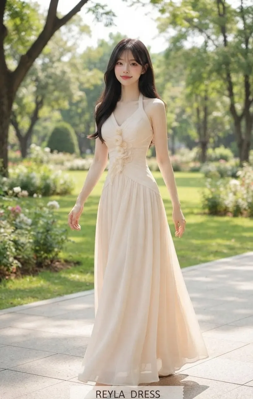 REYLA DRESS แม็กซี่เดรสคล้องคอ