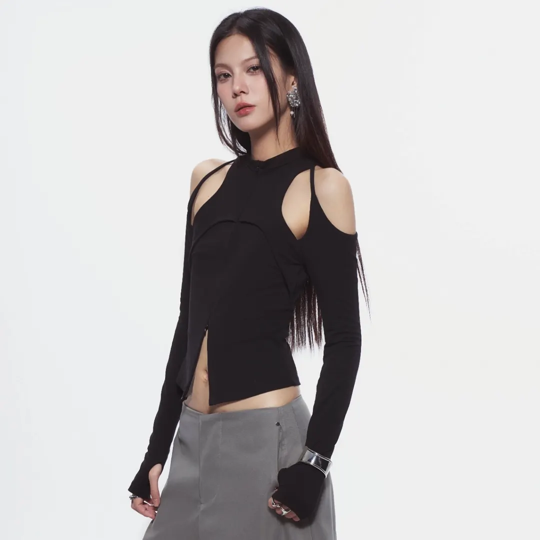 เสื้อ CASPIAN LONG SLEEVE TOP (BLACK)