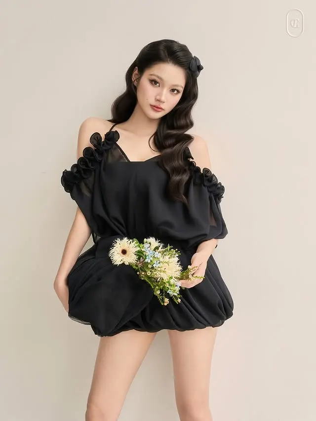 Black Romantic Balloon Dress