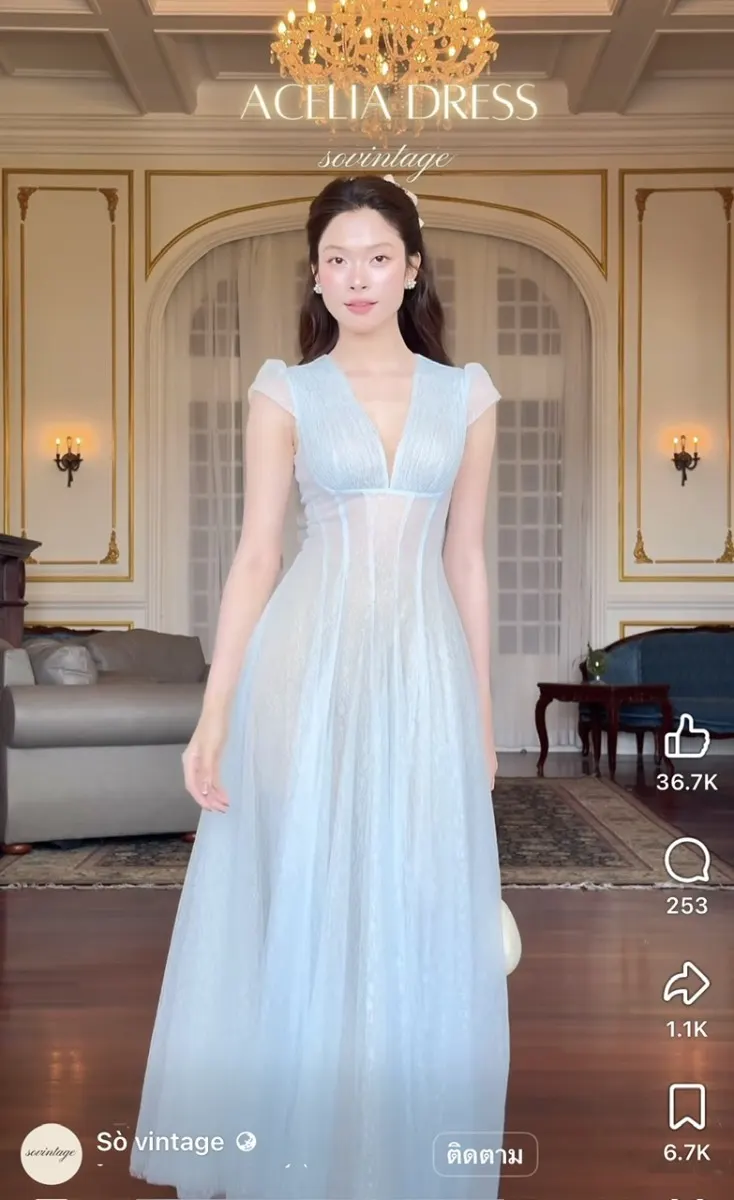 ACELIA DRESS ⭕️ชุดค่อนข้างซีทรู