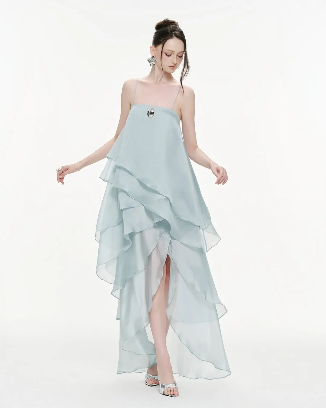 Mollynista Asymmetric Layered Organza Dress