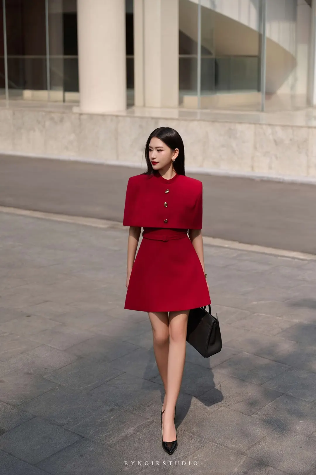 Bowie cape dress