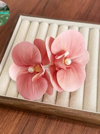 กิ๊บกล้วยไม้สี ส้ม-โอรส 3