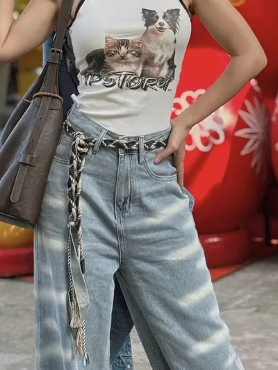 เข็มขัดเชือกผ้ายีนต์ 3