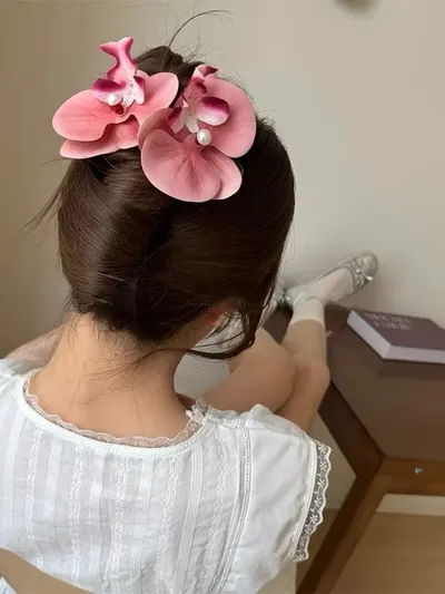 กิ๊บกล้วยไม้สี ส้ม-โอรส 5