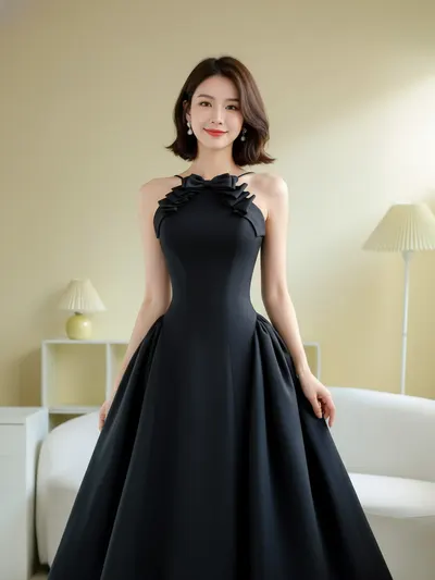 ISABEL DRESS แม็กซี่เดรสสายเดี่ยวคล้องคอ 1
