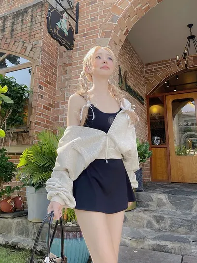 fullset casey short black Set 2 ชิ้น 2