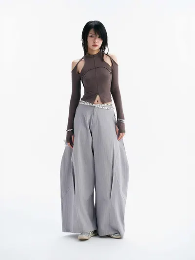 CASPIAN LONG SLEEVE TOP (GREY)
|/ LUFT PANTS (STRIPES) 5