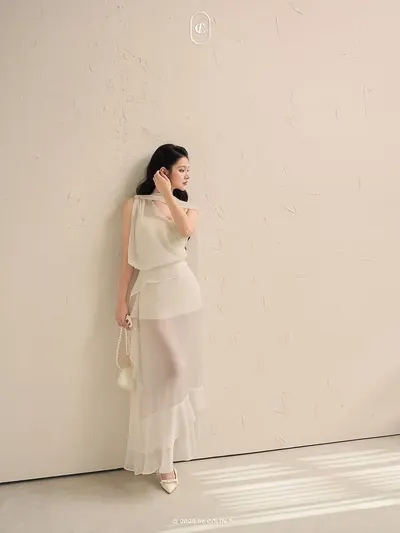 เดรสยาว + ชุดซับสีครีม 4