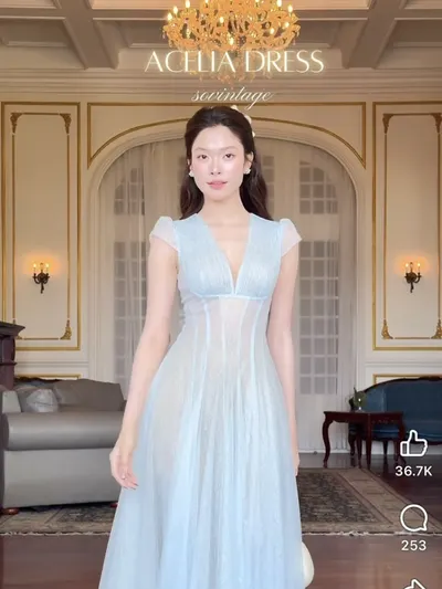 ACELIA DRESS  ⭕️ชุดค่อนข้างซีทรู 1