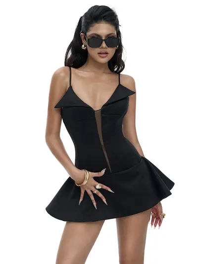 BLACK IRIS DRESS + DELWYN FUR COAT 5