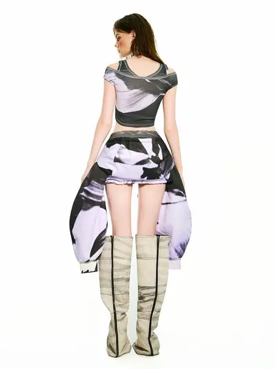 BONG Purple Blooms 2 in 1 Hoodie Skirt 8