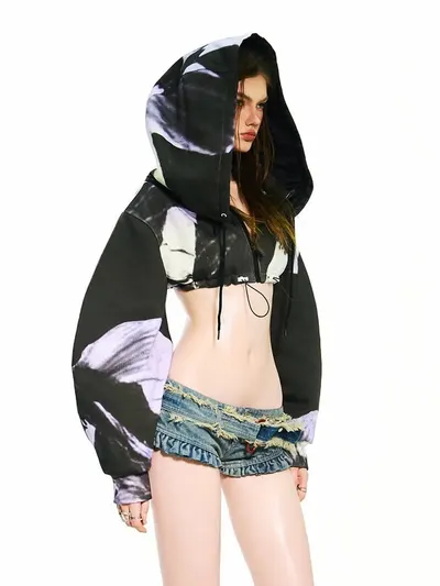 BONG Purple Blooms 2 in 1 Hoodie Skirt 10