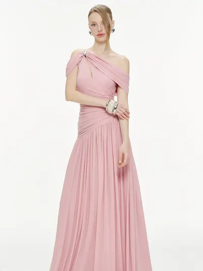 Mollynista Draped Off-Shoulder Stretch Mesh Dress 2