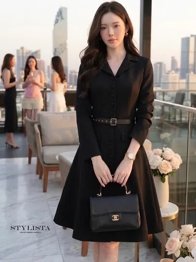 STYLISTA ชุดเดรสสูทสีดำ 3