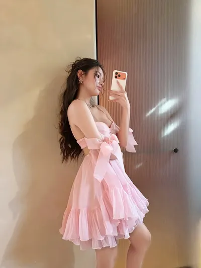 ChouChou Pink Ruffled Mini Dress 3
