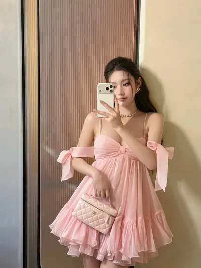ChouChou Pink Ruffled Mini Dress 4