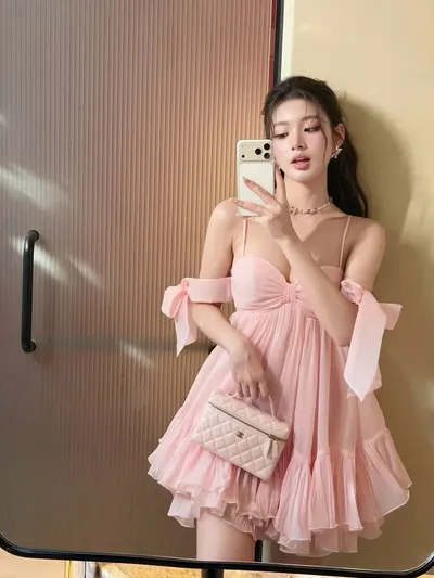 ChouChou Pink Ruffled Mini Dress 1