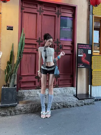 Is Me Wooly Tribal Babytee & Zen Leather Mini Skirt ⭕️เลือกกางเกง/กระโปรง 3