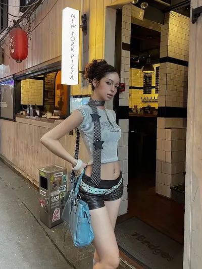Is Me Wooly Tribal Babytee & Zen Leather Mini Skirt ⭕️เลือกกางเกง/กระโปรง 7