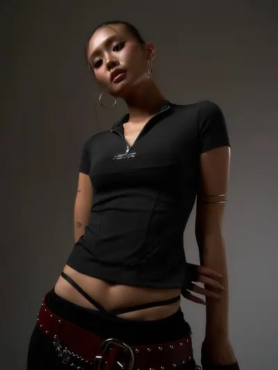 Is Me LUCID DREAM + ZEN MINI SKIRT เสื้อแขนสั้นซิปหน้า 10