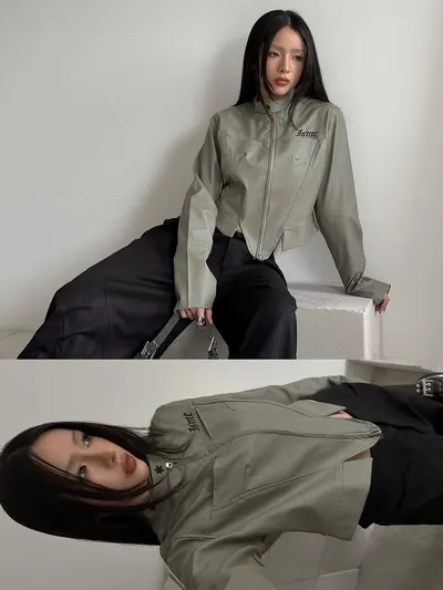 ISME Basic Logo Cropped Jacket 4