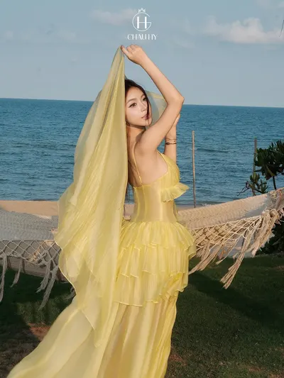 CHAU HY Velour Sea Dress 4