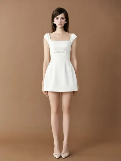 Anis PURE DRESS - Cream Square-Neck Mini Dress 3