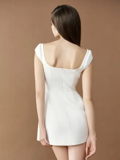 Anis PURE DRESS - Cream Square-Neck Mini Dress 5