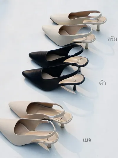 รองเท้าส้นสูงรัดส้นทรงคัชชู 2