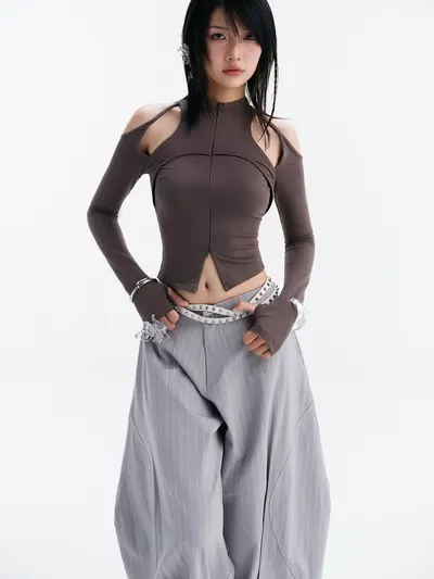 CASPIAN LONG SLEEVE TOP (GREY)
|/ LUFT PANTS (STRIPES) 2