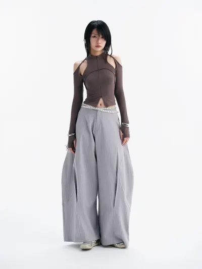 CASPIAN LONG SLEEVE TOP (GREY)
|/ LUFT PANTS (STRIPES) 7