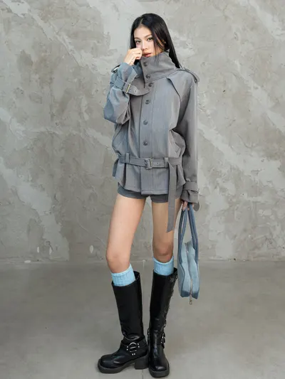 CERA NEW COLLECTION ‘27 Pair Trench-coat Grey 3