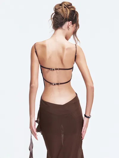 เดรส Viery Sicily Dress Brown 4