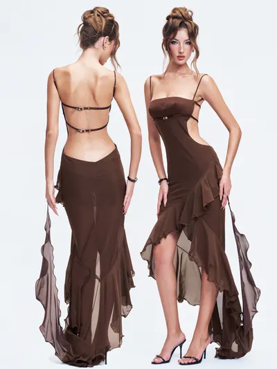 เดรส Viery Sicily Dress Brown 2