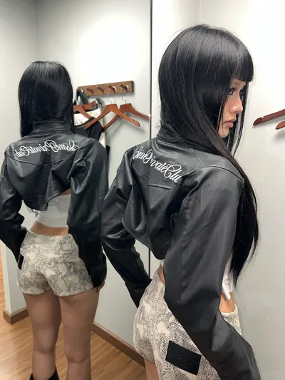 ⭕️เสื้อครอปหนัง  MINI CROPPED JACKET 8