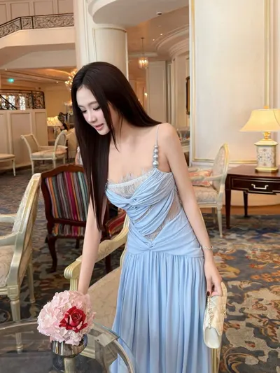 ThaoBibl Brand Blue Maxi Dress 4