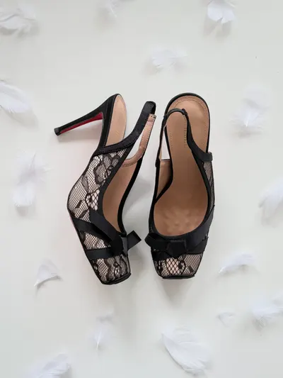 Ophelia Lace Slingback Heels 3