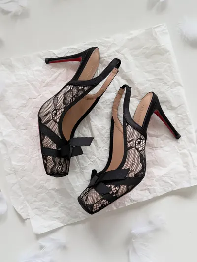 Ophelia Lace Slingback Heels 6